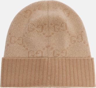 Gucci Berretto in jacquard di misto cashmere GG