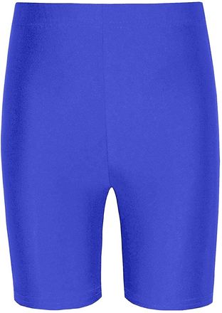 Generic Shaposh Fashion Womens Shiny Neon Lycra Cycling Shorts - Ladies Seamless Soft Stretchy Dancing Running Gym Active Casual Sports Yoga Pants (Royal Blue