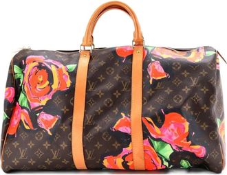 Louis Vuitton Keepall Bag Limited Edition Monogram Roses 50 satchel - Marrone