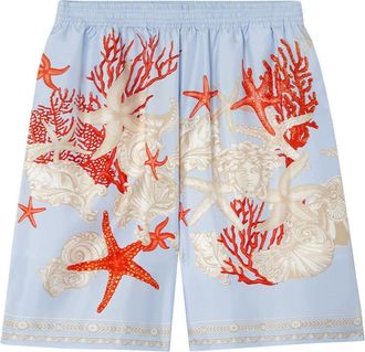 Versace Barocco Sea silk shorts - men - Silk/Cupro - 44 - Blue