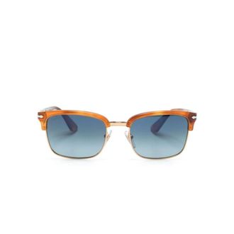 Persol Sunglasses, unisex, Brown, Size: 56 MM Rectangle Sunglasses