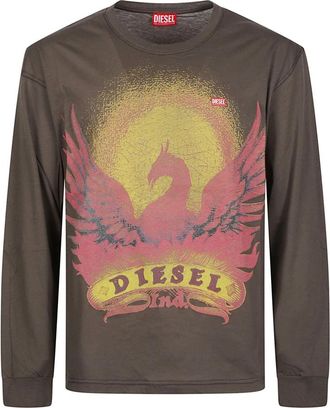 Diesel T-Box T-Aa 1 Long Sleeve T-Shirt - Heren - Longsleeves - Bruin - XL - Tops