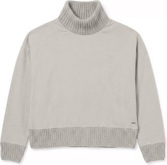Freddy Felpa donna comfort con collo alto e dettagli in tricot