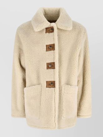 Dunst coat front pockets shearling collar cuffs