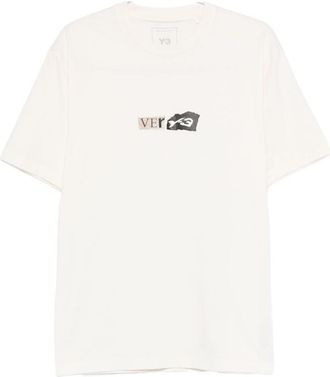Yohji Yamamoto White T-Shirt In Cotton With Print