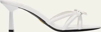 Prada 75mm Vernice Leather Mule Sandals