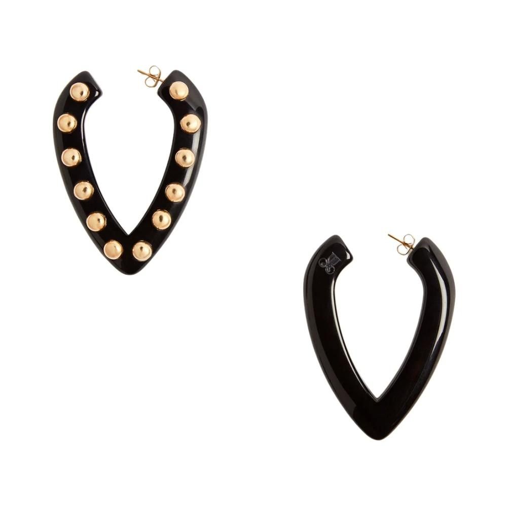 Boucles D'oreilles Strass Noir Sur Métal Doré - Sans Nickel - Neuf Avec étiquettes - Marque Générique