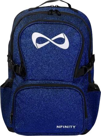Nfinity Nfinity Sparkle Backpack for Cheerleaders - Extra Durable, Ideal for Travel, Outings & Adventures - Adjustable Comfort Straps, Royal Blue Sparkle/Whit