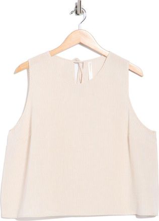 Renee C Stripe Sleeveless Cotton Top in Taupe at Nordstrom Rack, Size 1X