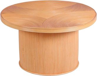 Decoclico Table basse ronde en rotin lamellé collé d 80 cm