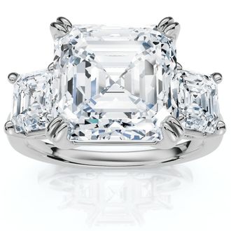 Pompeii3 Certified 6Ct Asscher Cut Diamond Engagement Ring 14k Gold Lab Grown