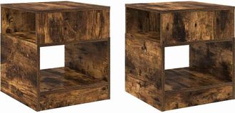 vidaXL Mesa Auxiliar 2 Uds. Roble Ahumado 40,5 X 40 X 45 Cm Vidaxl