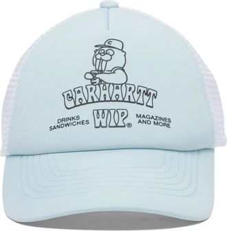 Carhartt Work in Progress Sandwich graphic-print mesh-panel trucker cap - men - Polyester - One Size - Blue