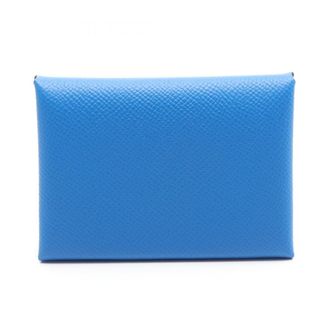 Herm&egrave;s Blue Epsom Leather Coin Purse/Coin Case (Pre-Owned)