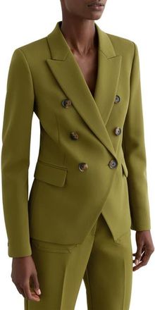Reiss Priya Double Breasted Blazer in Chartreuse Green at Nordstrom, Size 10 Us