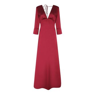 Blanca Vita Albox Flared Maxi Jurk - Dames - Avondkleed - Rood - XS - Polyester - Kleedjes