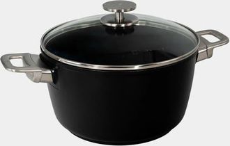 Swiss Diamond CHD Nonstick Stock Pot with Glass Lid, 8.5 qt in Black at Nordstrom