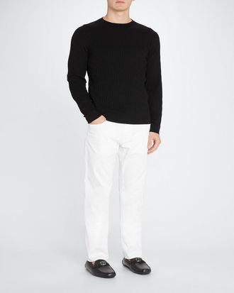 Giorgio Armani Mens Five-Pocket Solid Cotton-Stretch Pants