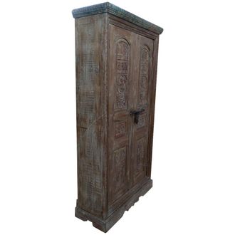 Wanderlust Deco Armario De Madera Marr&oacute;n 121x45x220
