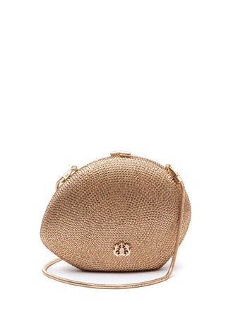 Isla crystal-embellished clutch bag - women - Fabric/Rhinestone - One Size - Gold