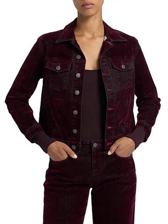 L'agence Maven Stretch Denim Slim Jacket In Bordeaux