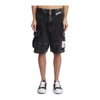 Miharayasuhiro Casual Shorts, male, Black, Size: XL Bermuda Amateur Sewn Cargo Shorts
