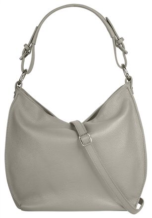Samantha Look Shopper SAMANTHA LOOK, Damen, Gr. B/H/T: 36cm x 30cm x 10cm onesize, grau, Leder, leicht gl&auml;nzend, unifarben, Taschen Shopper, echt Leder, Made in Ita