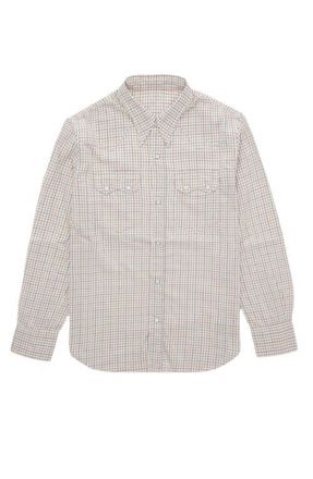 Fortela Smith Texan Shirt in Sky Blue Damier at Nordstrom, Size Medium