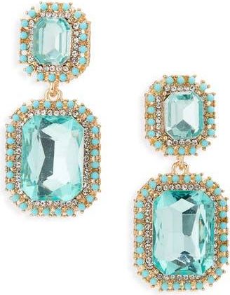 Tasha Double Stone Drop Earrings in Aqua/Turquoise at Nordstrom Rack