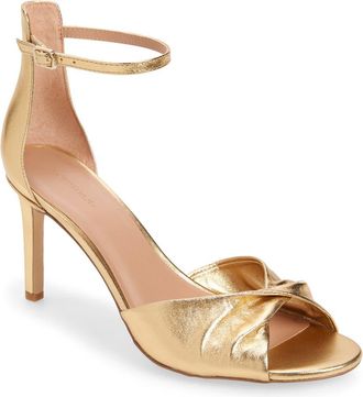 Nordstrom Anders Ankle Strap Sandal in Gold Metallic at Nordstrom, Size 5.5