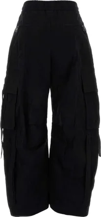 Dolce & Gabbana Womens Drawstring Waist Cotton-Blend Cargo Pants Black Polyester Nylon