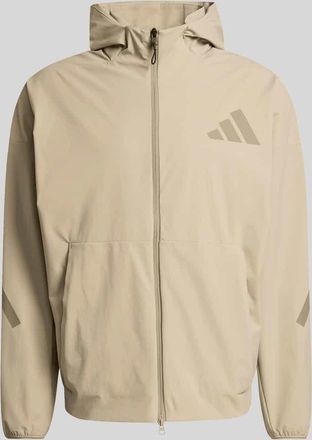 adidas Trainingsjacke mit Kapuze und Logo Print in Khaki, Gr&ouml;&szlig;e XXL