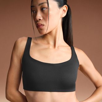 Nike Womens SKIMS Matte Scoop-Neck Bra in Black | BRSPT2723-OBD
