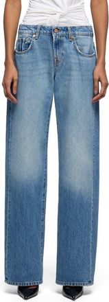 7 For All Mankind Low Straight Leg Jeans in Shadowcrest at Nordstrom, Size 32