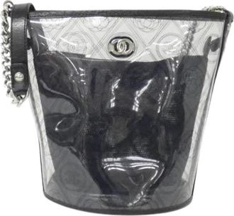 Chanel Pre-owned Vintage PVC Bucket Bag - Dames - Vintage Tas - Zwart - ONE Size - Leer - Vintage