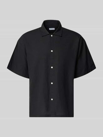 Jack & Jones Jack & Jones Regular Fit Freizeithemd aus Baumwoll-Leinen-Mix in Black, Gr&ouml;&szlig;e XXL