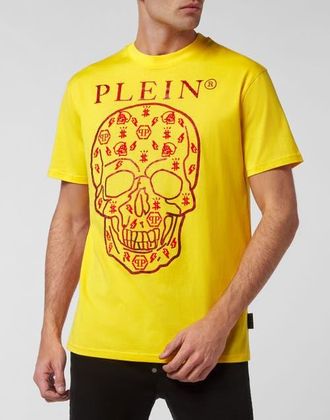 Philipp Plein T-Shirt Round Neck Ss With Crystals Men in Yellow at Nordstrom, Size Xxx-Large Eu