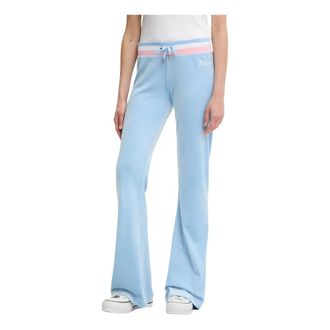 Juicy Couture Broeken, Dames, Blauw, L, Polyester, Christine Stripe Low Rise