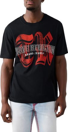 True Religion Crystal Logo Graphic T-Shirt in Jet Black at Nordstrom, Size Xxx-Large