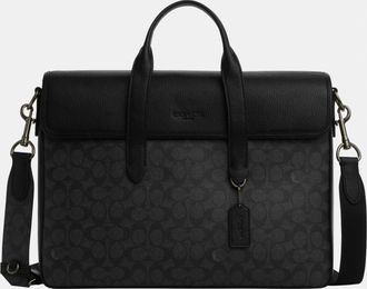 Coach Mens Sullivan Portfolio Brief In Signature Canvas - Multicolour - One Size