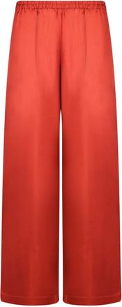 Loulou Studio Broeken, Dames, Rood, S, Alera Wijde Broek