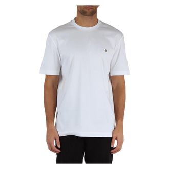 HUGO BOSS Mercerized cotton T-shirt with front logo - male - Boss - T-Shirts - White - L - Tops