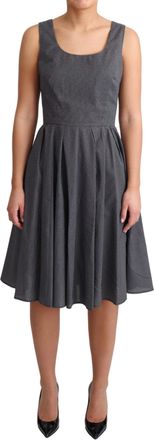 Dolce & Gabbana Black Polka Dotted Cotton A-Line Womens Dress