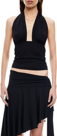 Lioness Safari Halter Top in Noir at Nordstrom, Size X-Large
