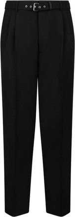 Prada Broek met Riem - Heren - Straight fit broeken - Zwart - M - Wol - Broeken