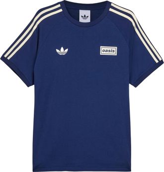 adidas Tour Three Stripe T-Shirt Asia Sizing Night Indigo Cream White KW6282