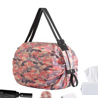 Generic Grocery Tote - Foldable Shopping Bag, Spacious Heavy Duty Carrier, Portable Organizer for Clothing Food Sports, Daily Market Work Commute, Travel Stor