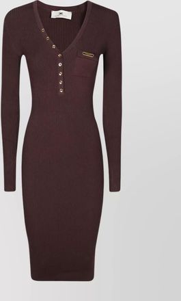 Elisabetta Franchi v-neck knit dress long sleeves