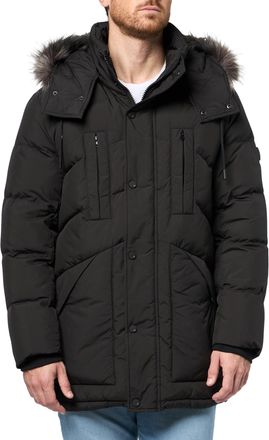 Andrew Marc Mens Outerwear Down Puffer Jacket, Black, XX-Large