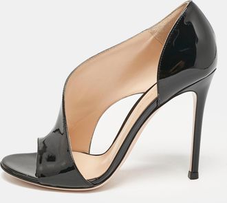 Gianvito Rossi Black Patent Leather Demi Cut Out Pumps